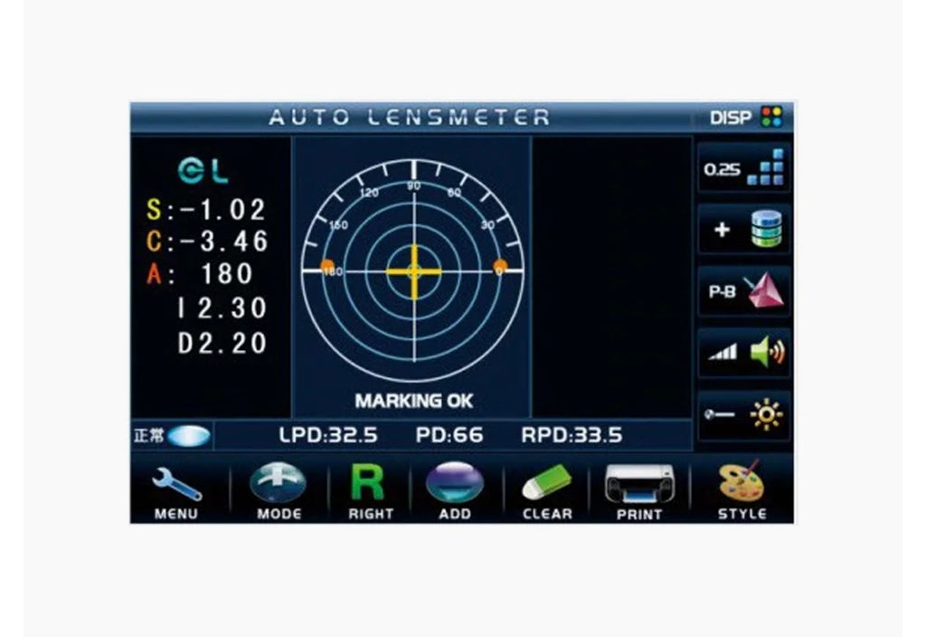 Frontofocomètre automatique couleur
