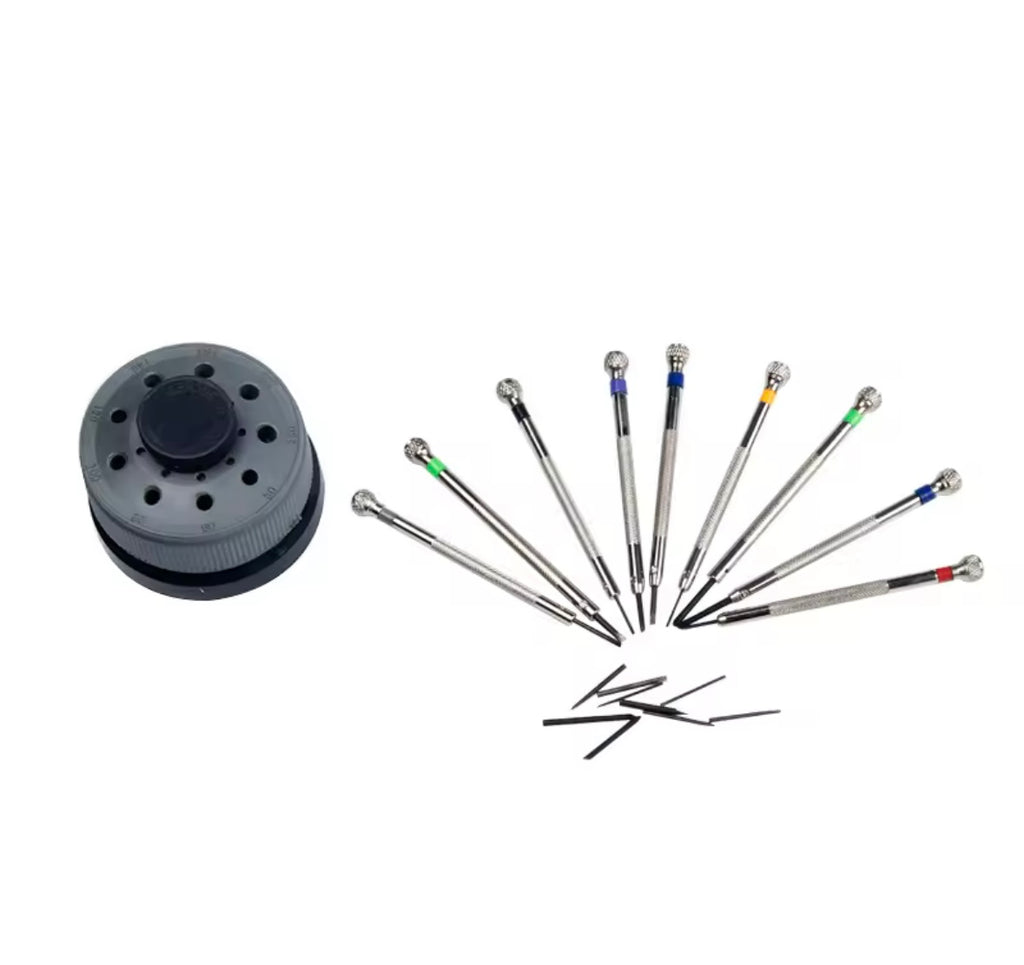 Assortiment de tournevis sur socle tournant